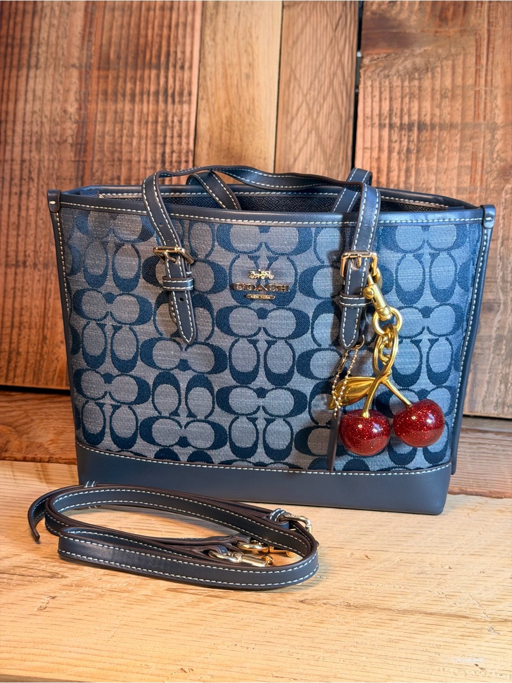 Coach Mollie Tote 25 in Signature Chambray 💙✨🍒